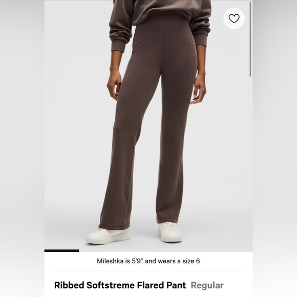 NWT LULULEMON RIBBED SOFTSTREME FLARED PANT - Size 2 - Espresso - Picture 6 of 11